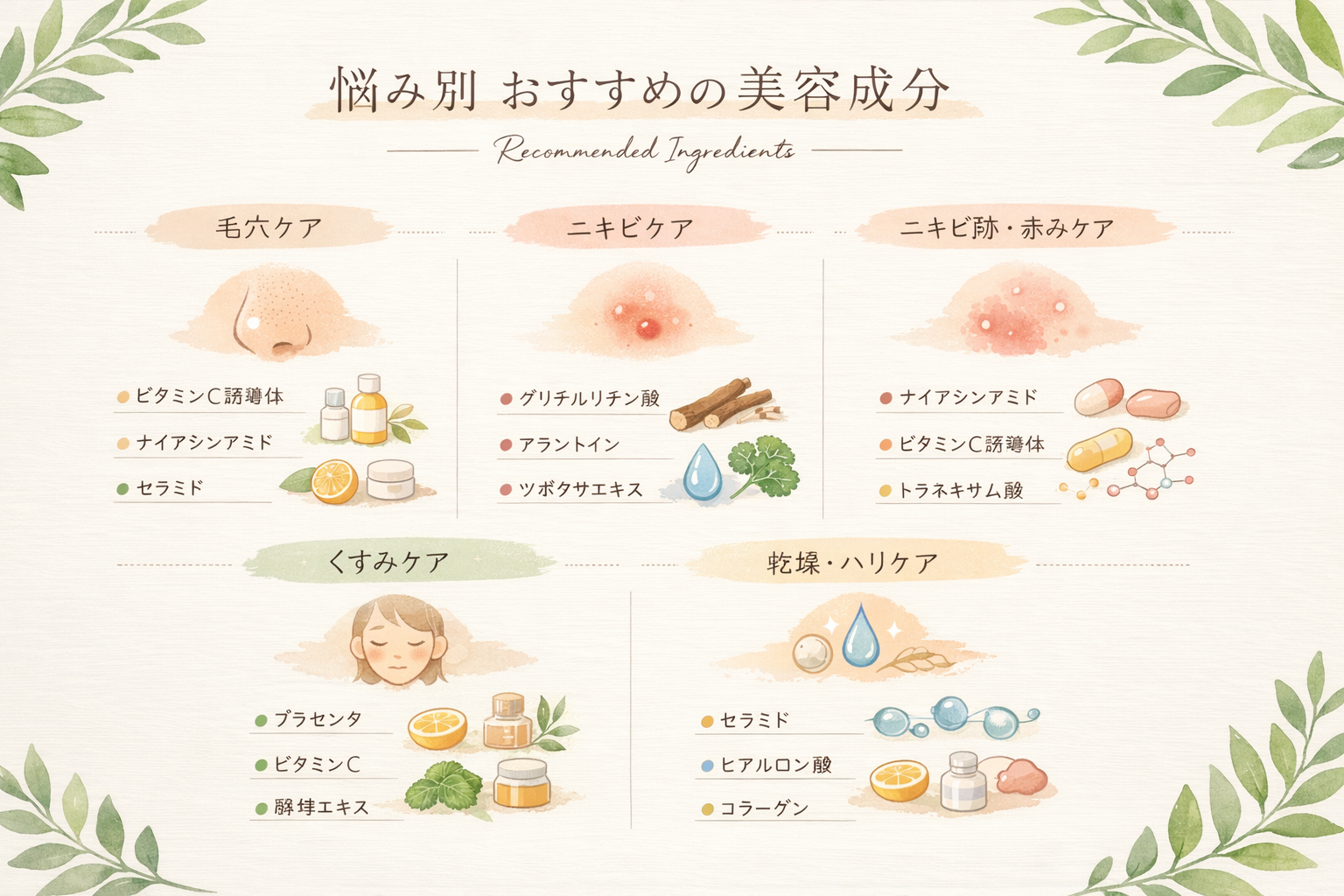 悩み別・おすすめの美容成分